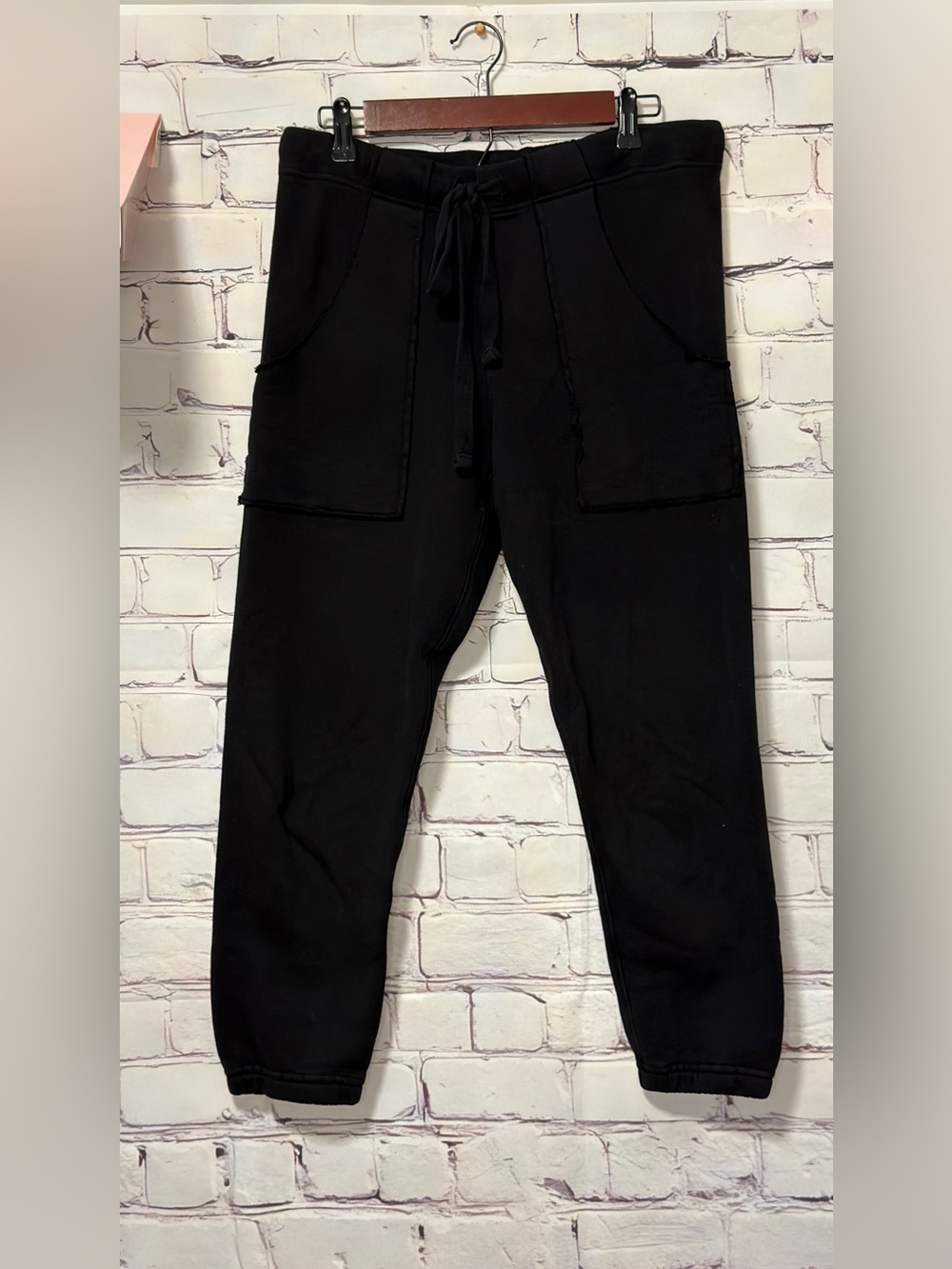 FRANK & EILEEN EAMON TRIPLE FLEECE JOGGER BLACK SIZE S RELAXED COTTON CLASSIC - Picture 8 of 10